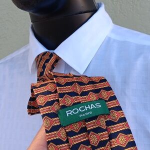 ROCHAS (PARIS) MEN'S PURE SILK HAND MADE LUXURY TIE